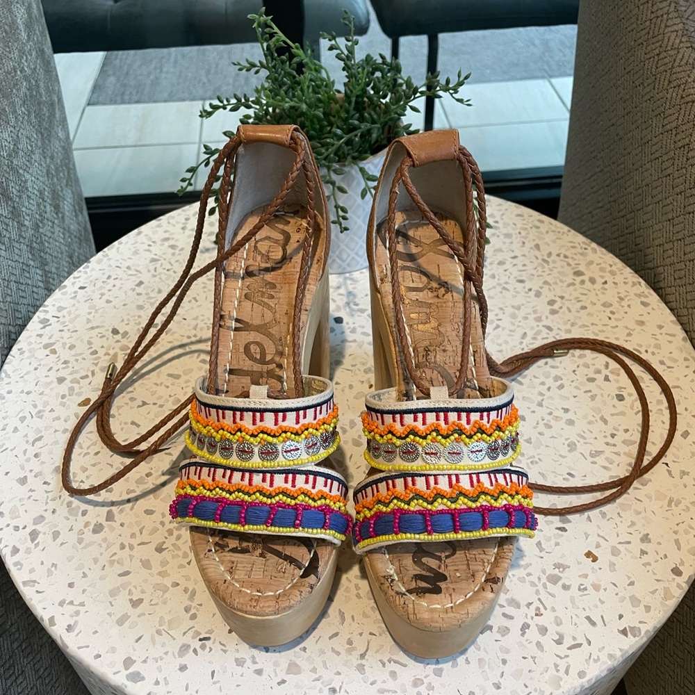 Sam Edelman Multicolor Woven Platform Sandals - image 5